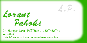 lorant pahoki business card
